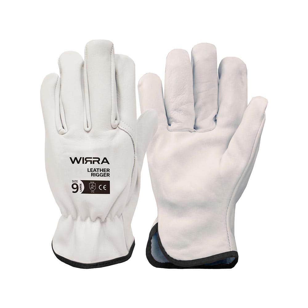 Leather Riggers Gloves White_7115