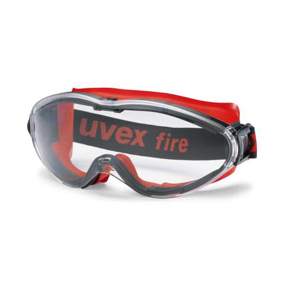 uvex Ultrasonic Type 1 Fire Retardant Safety Goggles Clear Lens Red Frame 90080423 9302-342