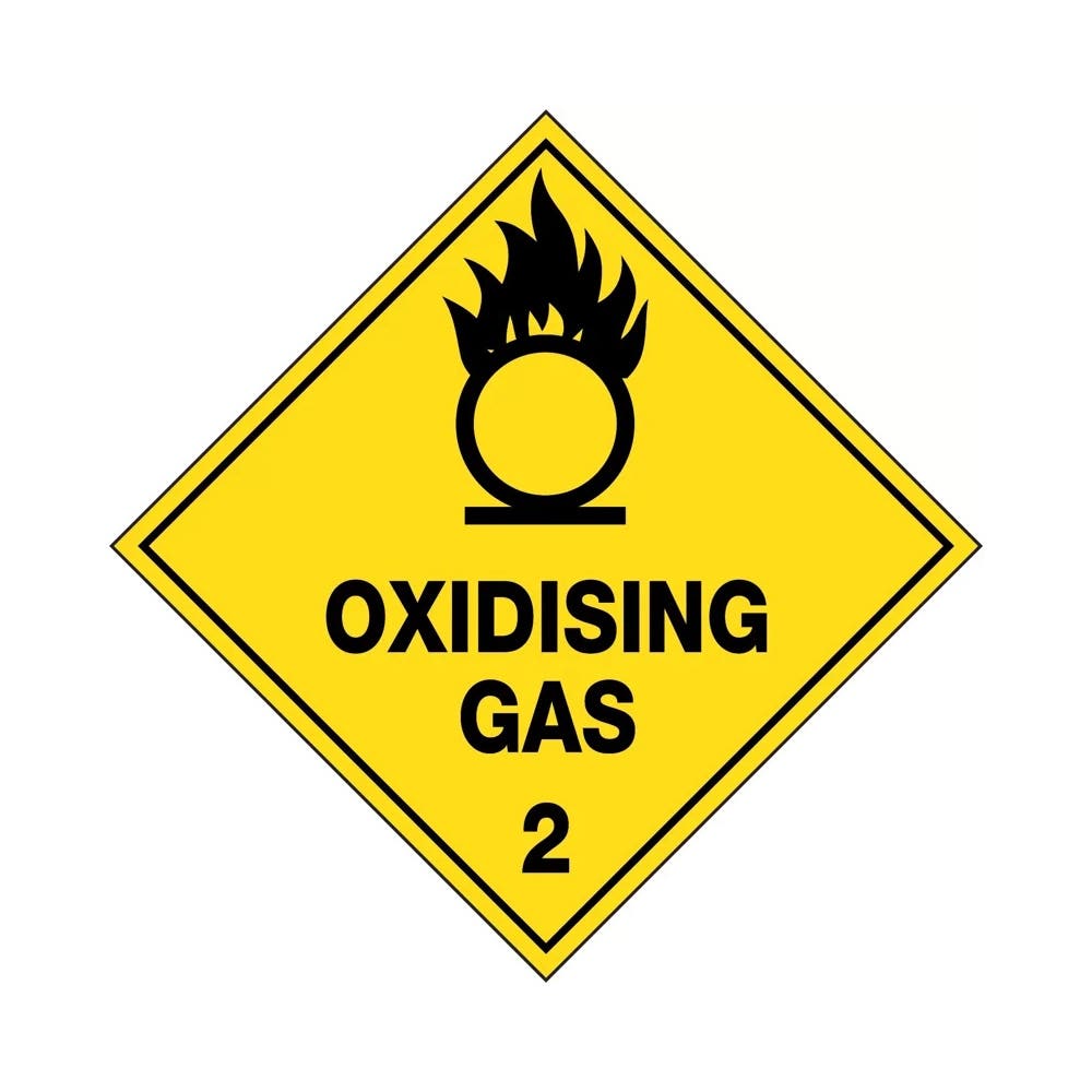 Sign OXIDISING GAS 2 Diamond 270 X 270mm Poly_268764_HLTM102.4P