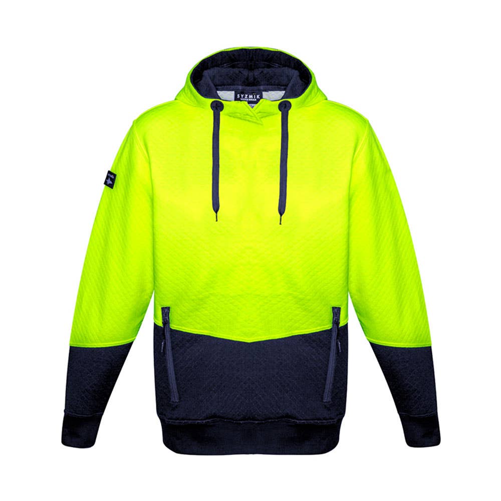 Hoodie Pullover Hi Vis Poly/Cotton 300gsm Jacquard Yellow/ Navy L 543858 ZT477-Y/N-L