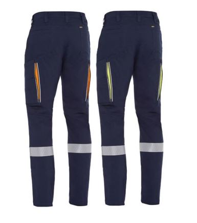 BPC6150T Stretch Vented Taped Cargo Pants 200gsm Navy/Yellow 92R 40039090 BPC6150T NVYLR92