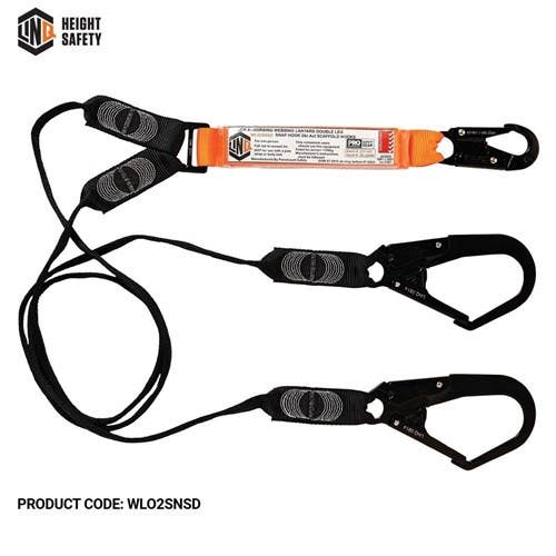 TWIN LEG WEB LANYARD SNAP HOOK X 2 SCAFF HOOKS 287312 WLO2SNSD