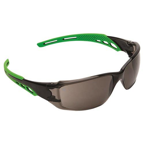 Glasses Safety Smoke Lens Poly Frame Green Arms Anti Fog Prochoice 264883 9182