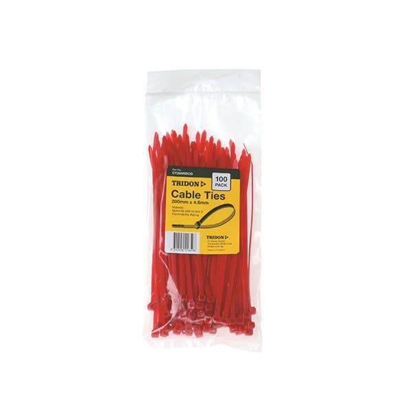 CABLE CABLE TIE 200x4.8MM RED PK/100 CT205RDCD CT205RDCD 40029526 CT205RDCD