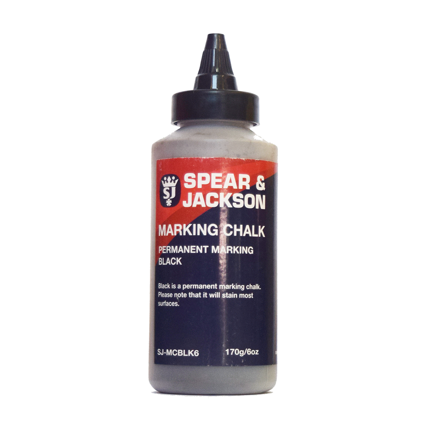 Marking Chalk Powder Permanent Black 170g 6oz Spear & Jackson 35001378 SJ-MCBLK6