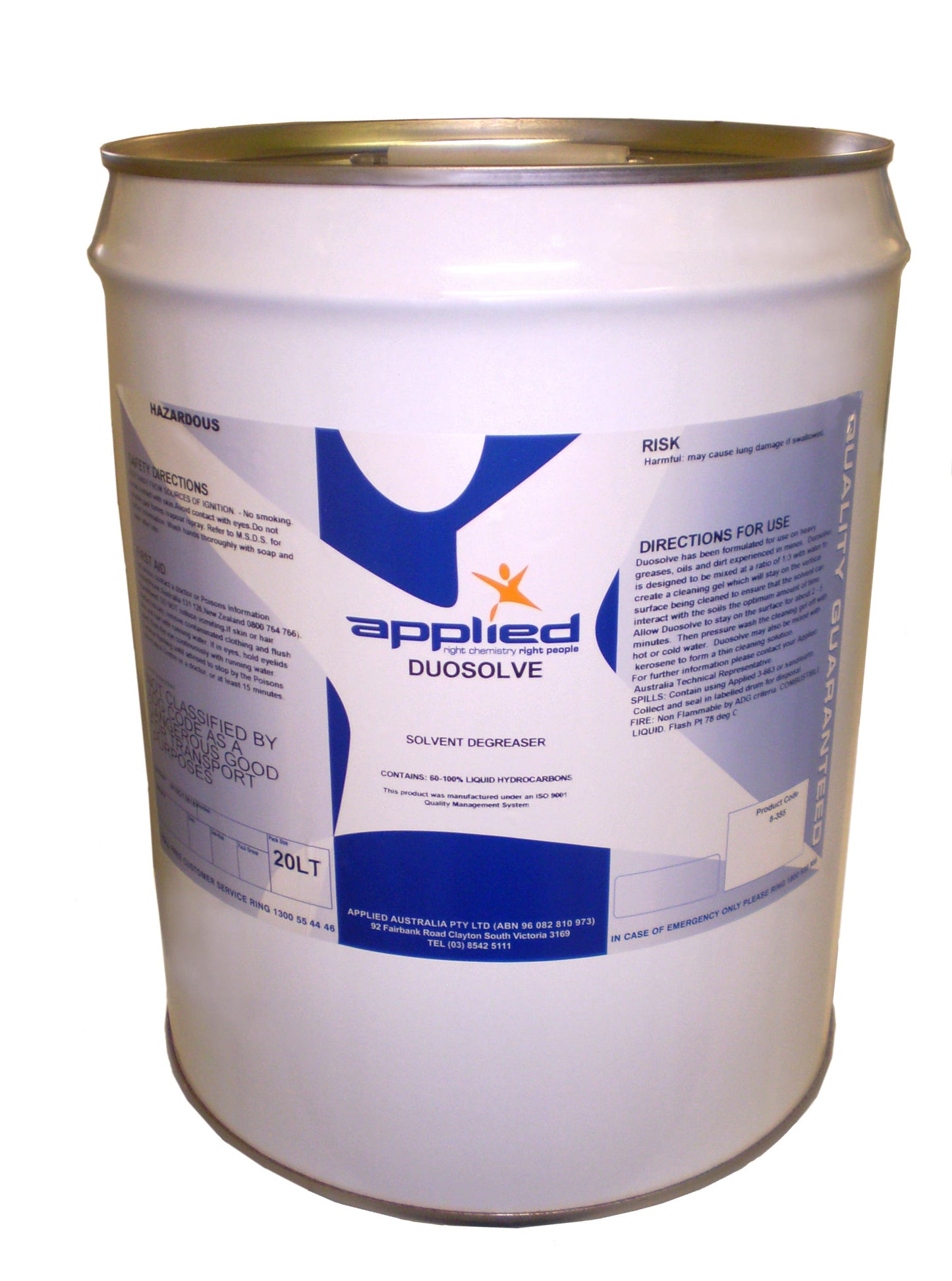 Degreaser Solvent A8355 Duosolve - Concentrated 20L 279530 A8355-20
