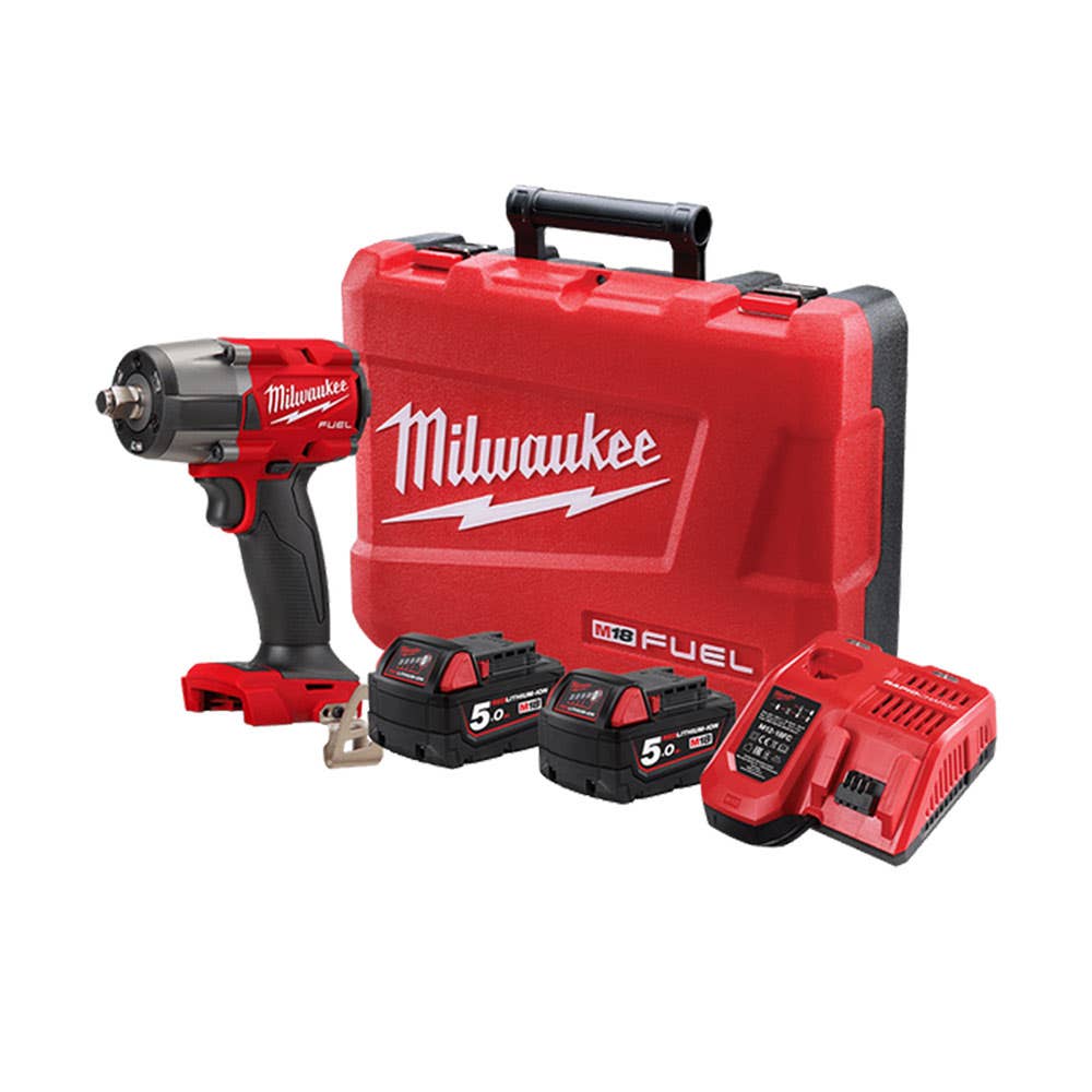 Milwaukee 18V 5.0ah Brushless Cordless 1/2'' Mid-Torque Impact Wrench 483612 M18FMTIW2F12-502C