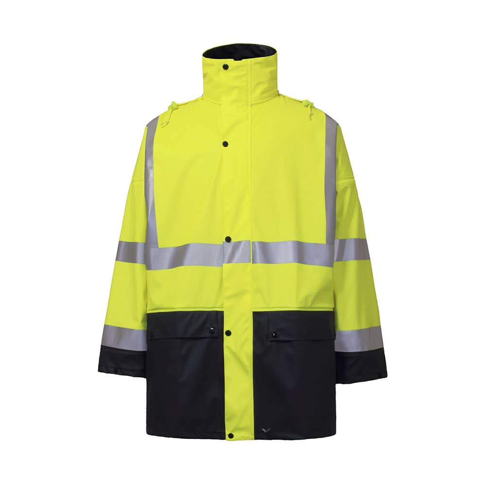 8524 Adults Shelter Hi-Vis Waterproof Taped Jacket Yellow/Navy 2XL 40037354 212549
