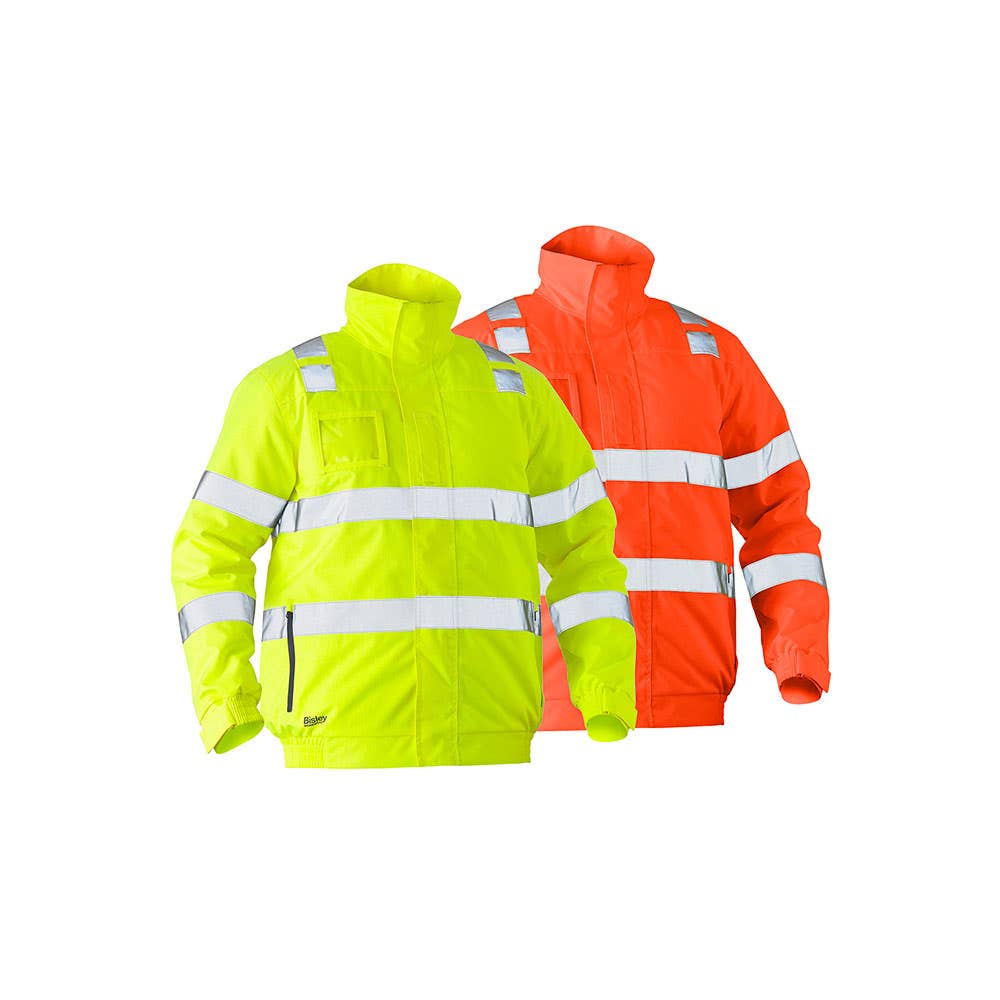 BJ6770T Hi-Vis Wet Weather Bomber Jacket Taped 220gsm QUBE QUBEBJ6770T