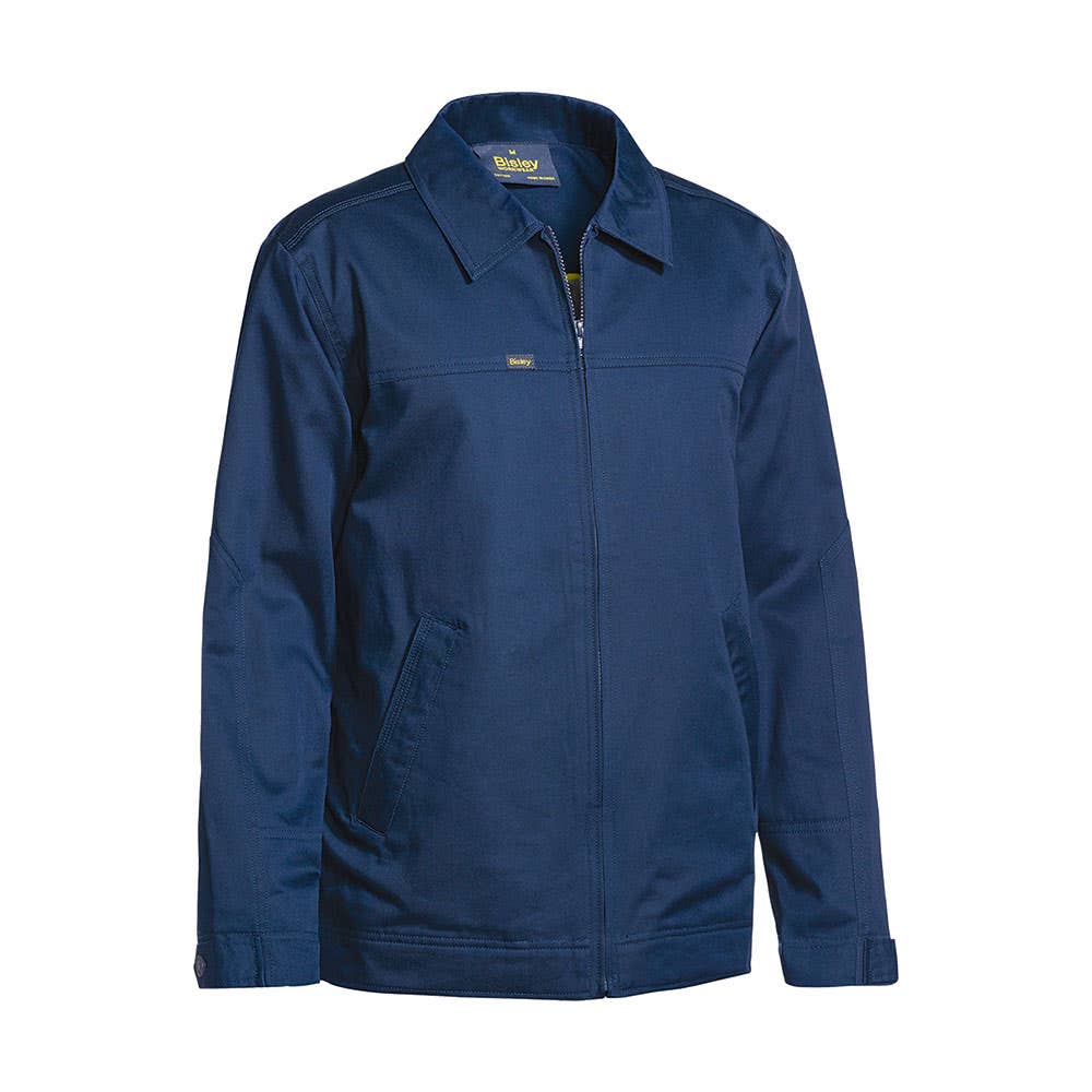 Jacket Cotton Drill 240gsm Liquid Repellent Finish Navy 2XL Bisley 40007537 BJ6916 BPCT2XL