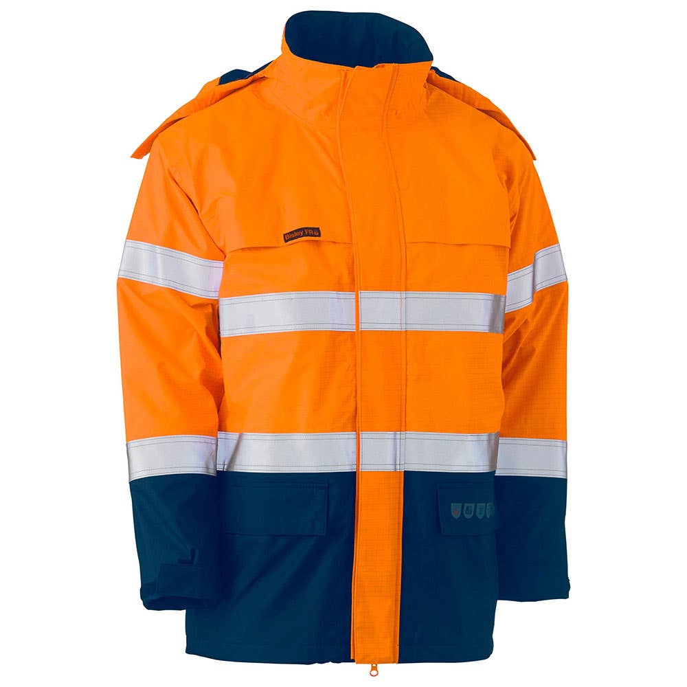 Jacket Shell Wet Weather FR 9801 Tape Hi Vis Orange/Navy 2XL Bisley_309336_BJ8110T_TT022XL