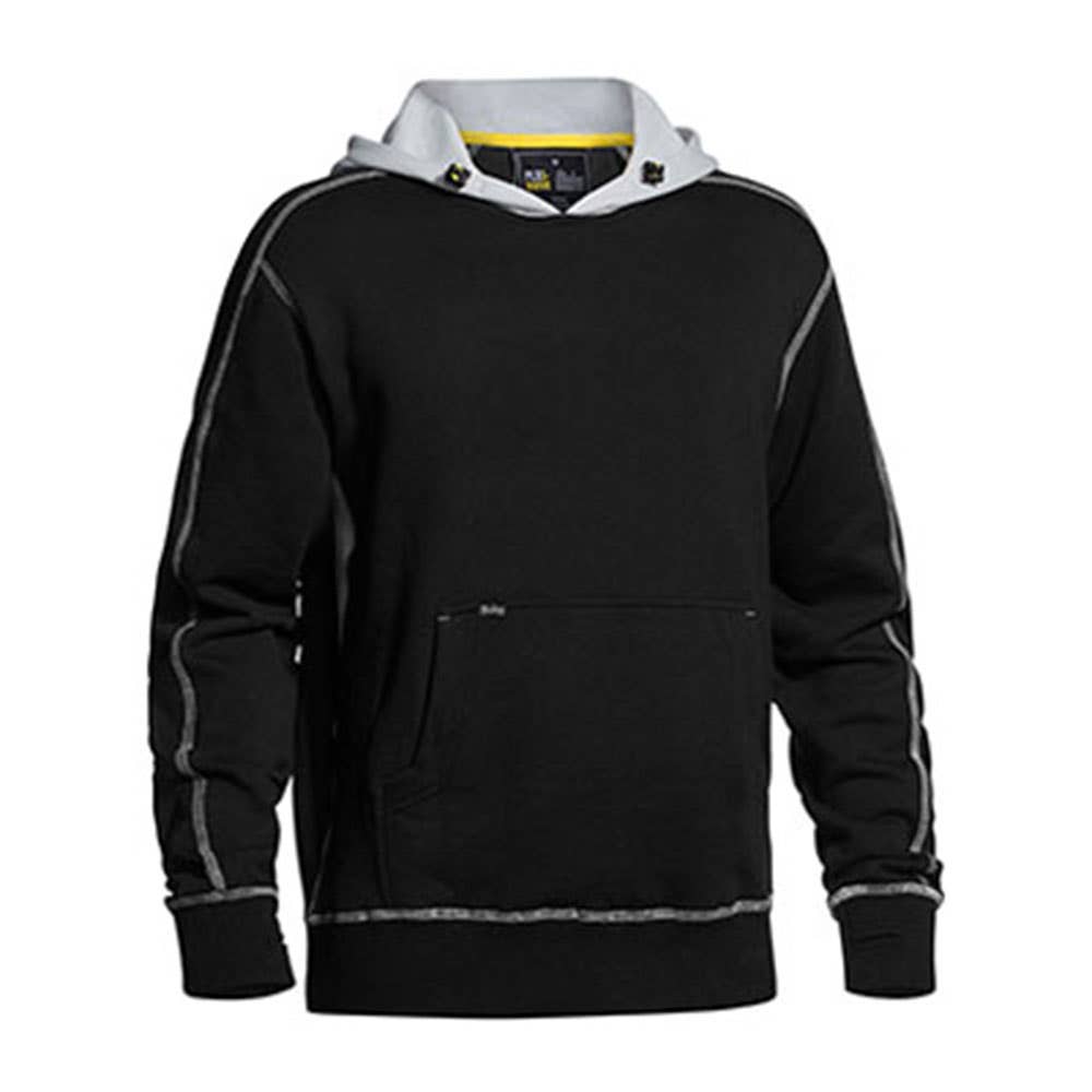 Jumper Hoodie Cotton Fleece Contrast Flex + Move Black 5XL Bisley 40008585 BK6922 BBLK5XL