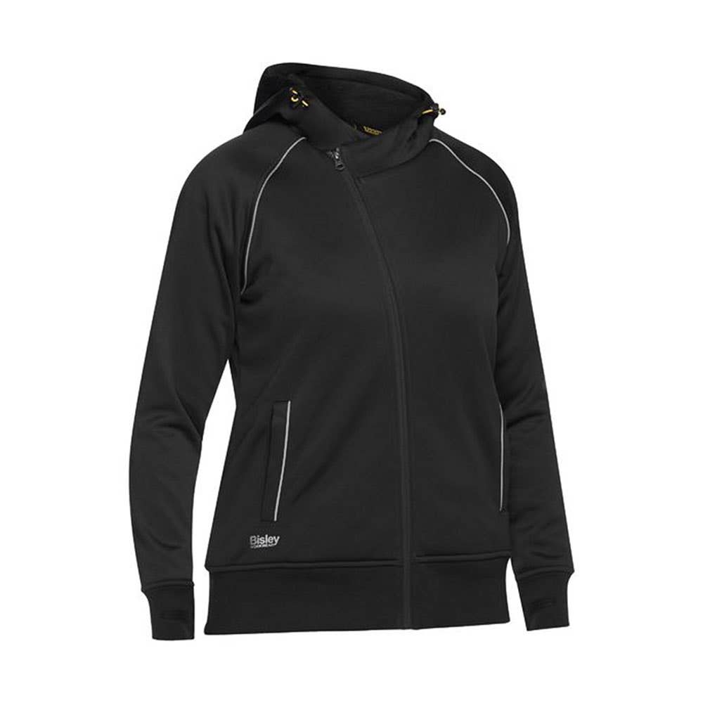 BKL6925 Women's Fleece Zip-Front Hoodie With Sherpa Lining Black 8 515517 BKL6925 BBLK8