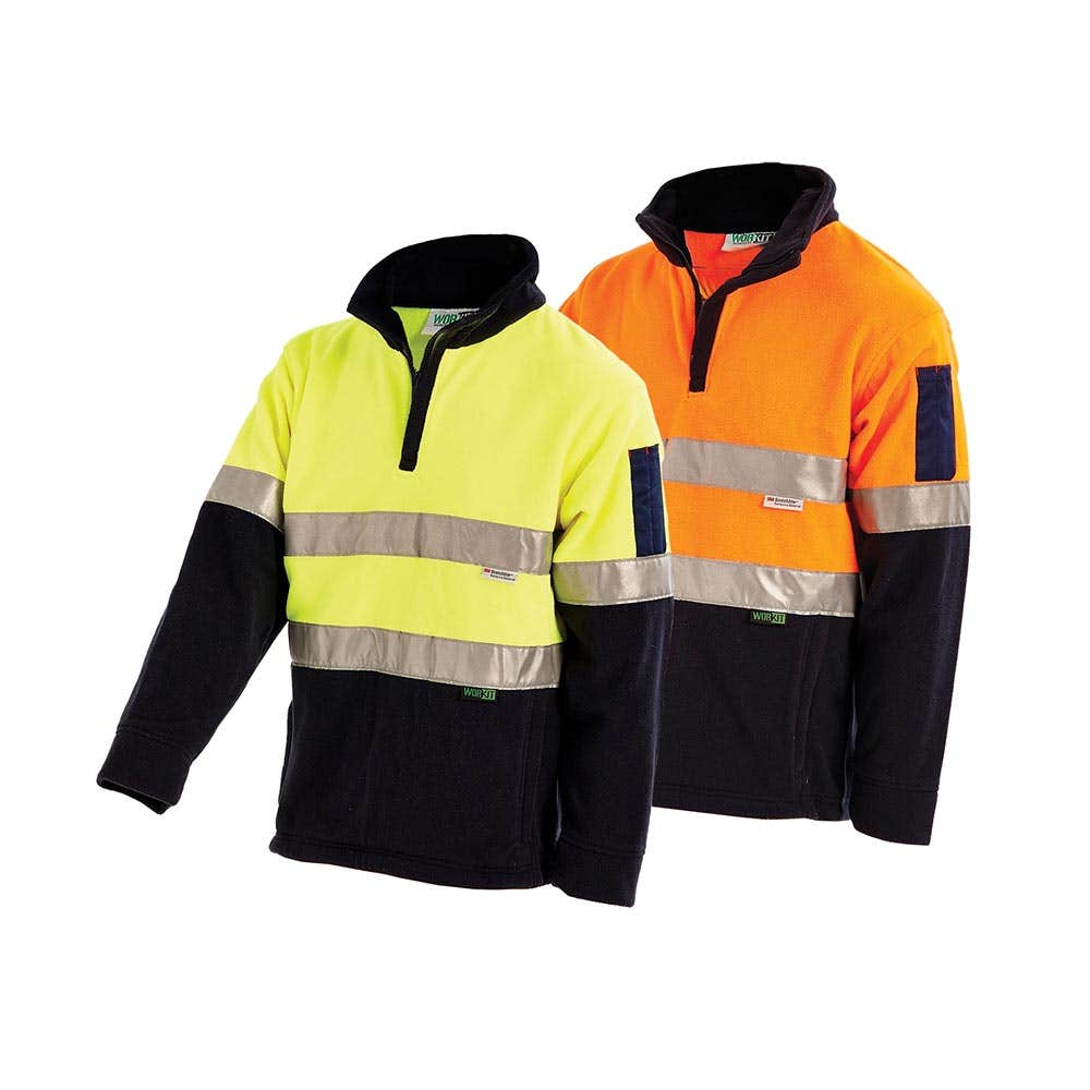 3501 Hi-Vis Polar Fleece Jumper Closed Front & Taped Two Tone 3501