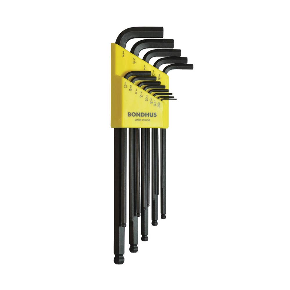 13 Piece Hex Key Set L Wrench Ball End Imperial 0.050-3/8 190938 BD16037
