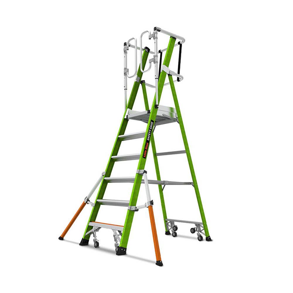 Model 6 Safety Cage 2.0 Fibreglass Platform Ladder 1.7m 150kg 40038259 19706-146 - 6