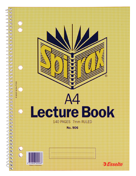A4 Spiral Bound Lecture Notebook Side Open 140 Pages 34313000 56906