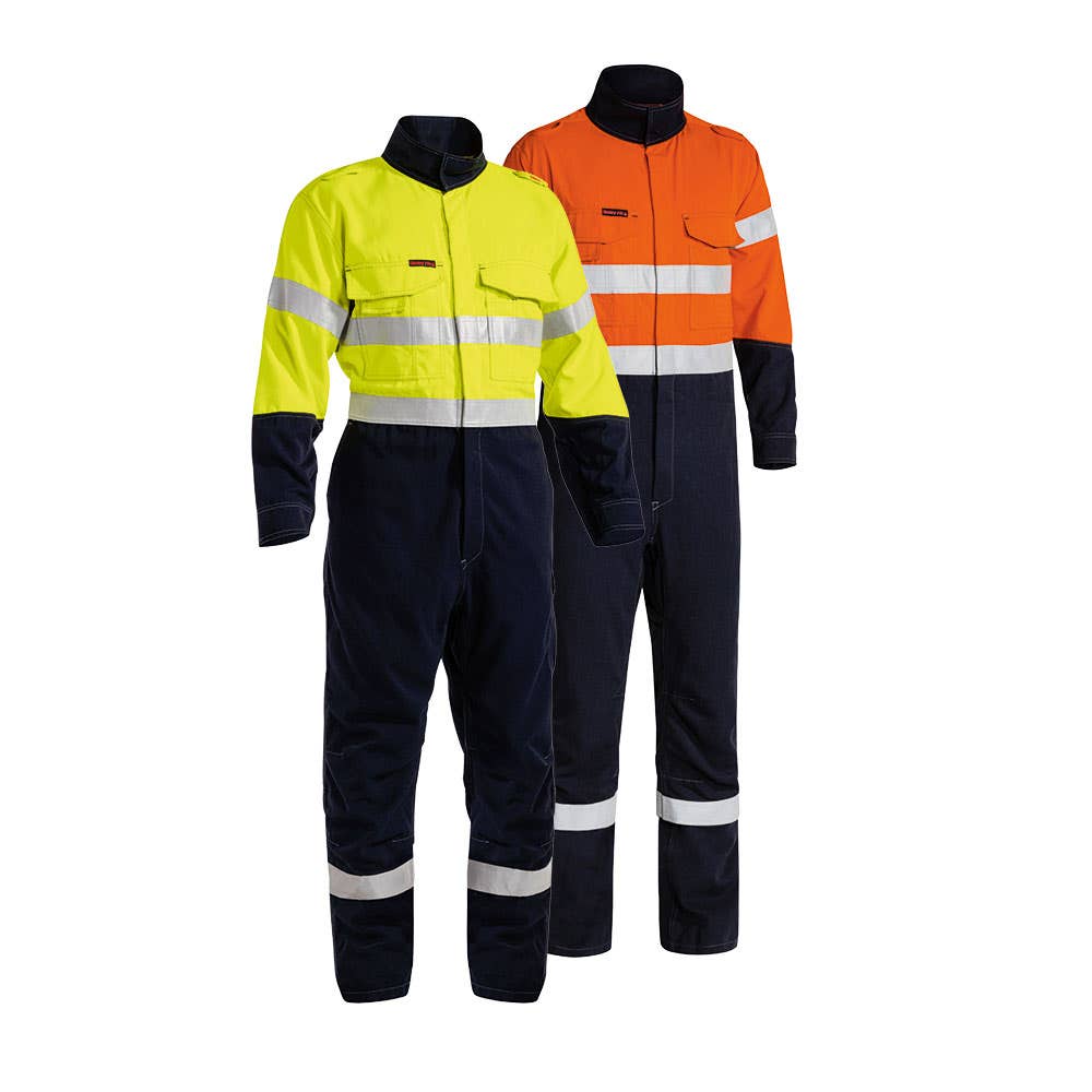 BC8086T Fire Retardant Hi-Vis Vented Taped Coveralls 238gsm Infrabuild INFRABC8086T