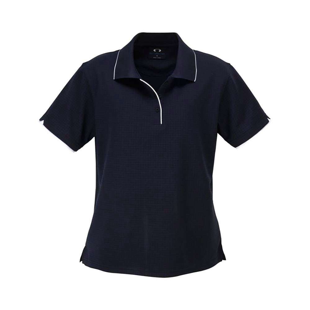Elite Womens Polo S/S Shirt Polyester Biz Cool Navy/White 10 +ASC Logo_40085607_ASC_P3225-NAVY-10