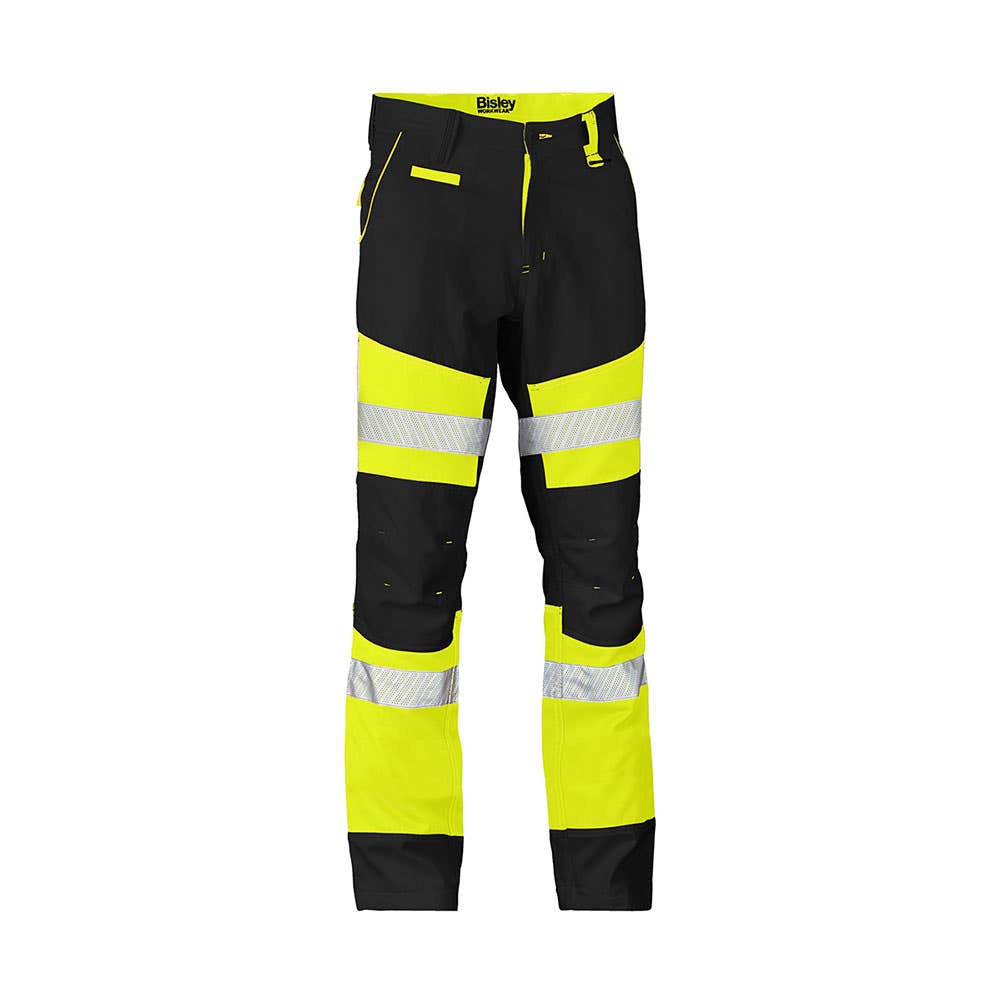 BP6412T Hi-Vis Two-Tone Biomotion Taped Pants 245gsm Yellow/Black 117R 40049073 BP6412T TT09R17