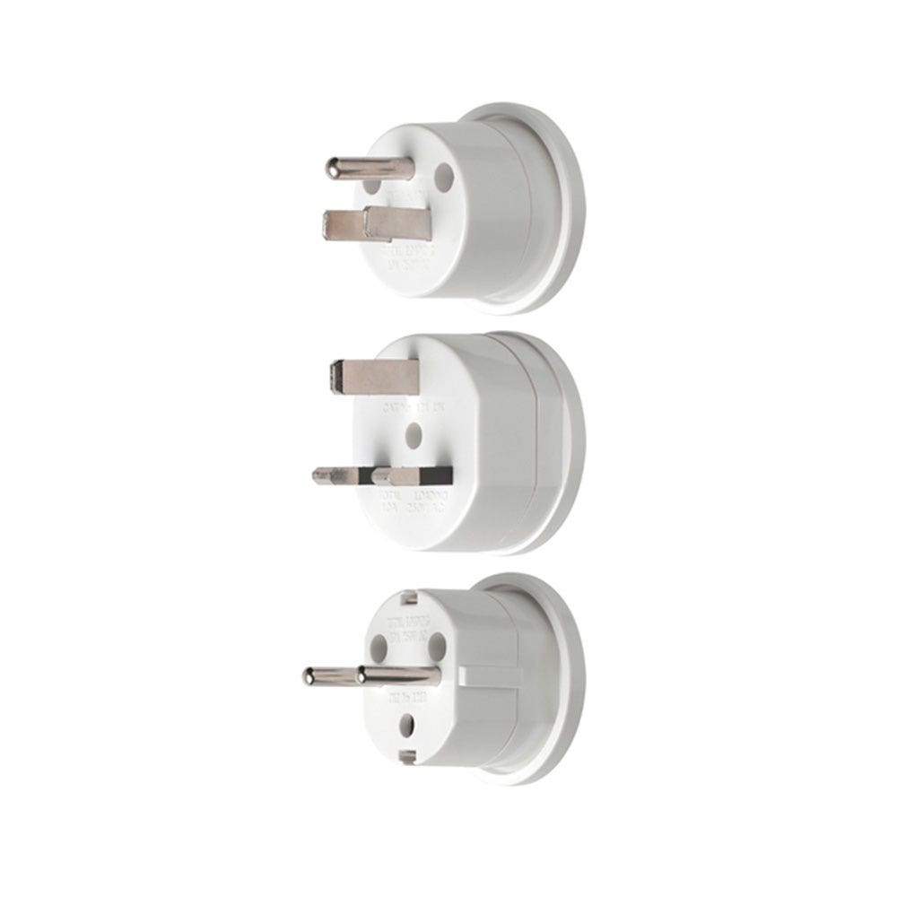 International Travel Adaptor Plugs UK/Europe/US Pk 3 95258118 D121