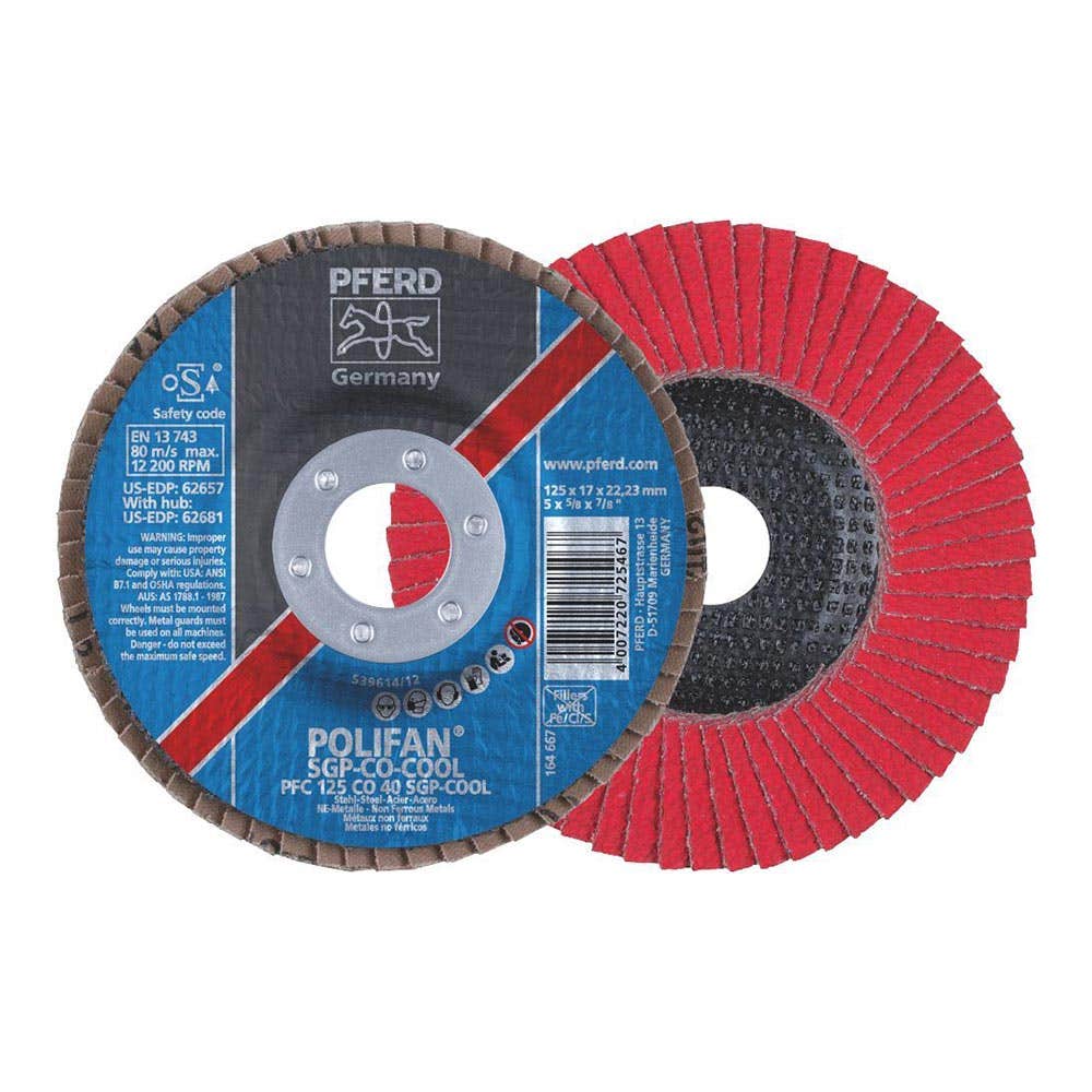 Flap Disc Ceramic INOX 125 x 22mm 40G SGP Cool Pferd – ATOM