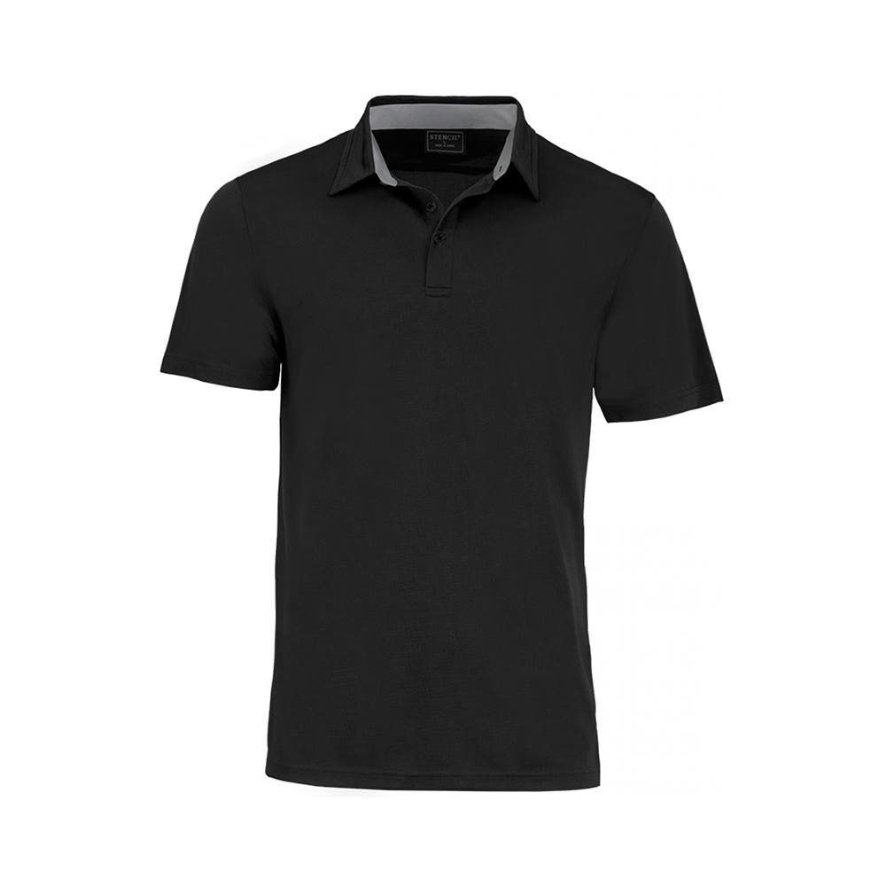 Polo Kahve S/S 200gsm Poly 2XL Black Stencil 40040336 1064-BLK-2XL