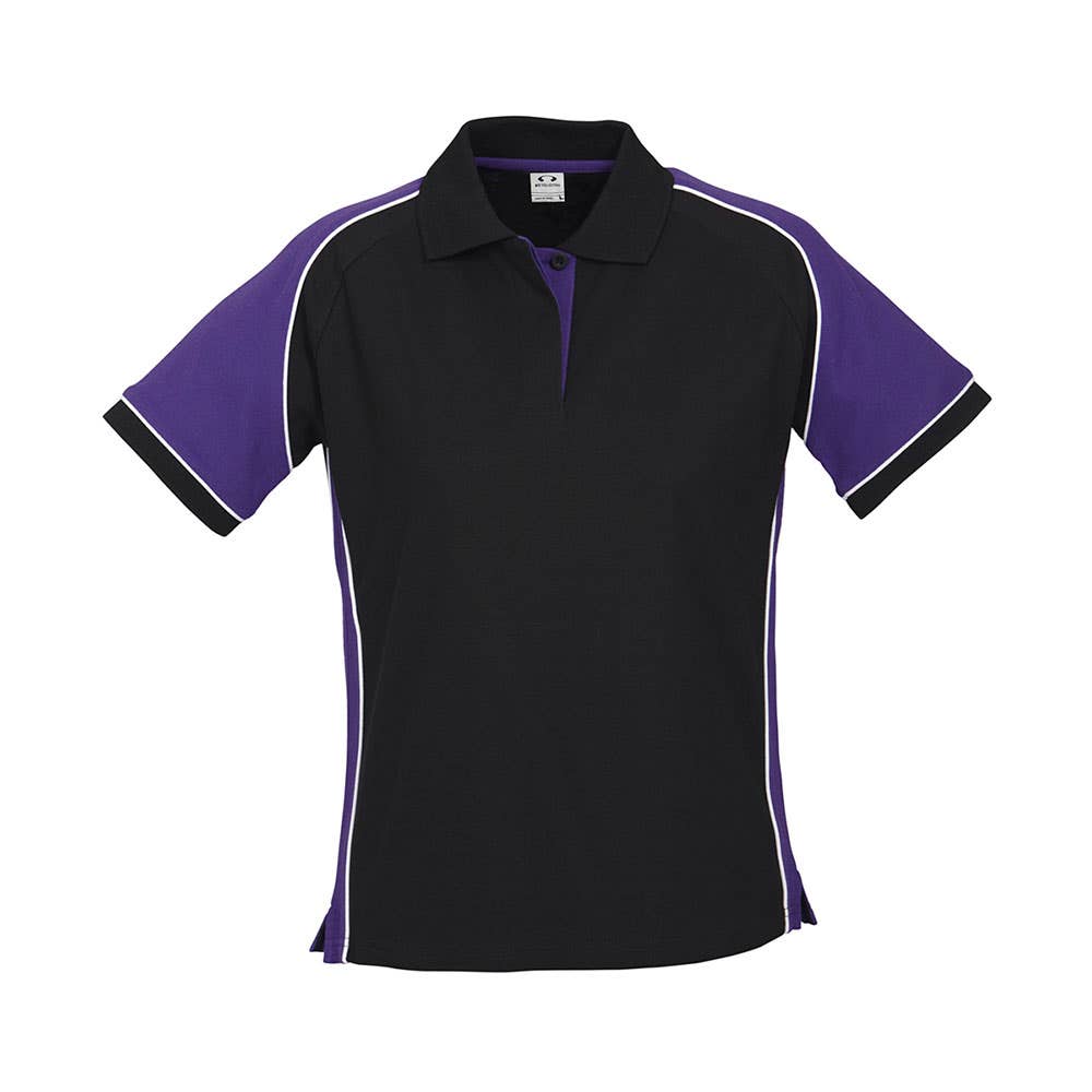Nitro Ladies Polo - Blk/Purp/Wht - 14 36017739 P10122-BLK/PUR/WHT-14