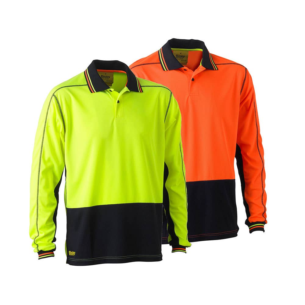 BK6219 Hi-Vis Polyester Mesh Long Sleeve Polo Shirt 140gsm BAE Logo BAEBK6219