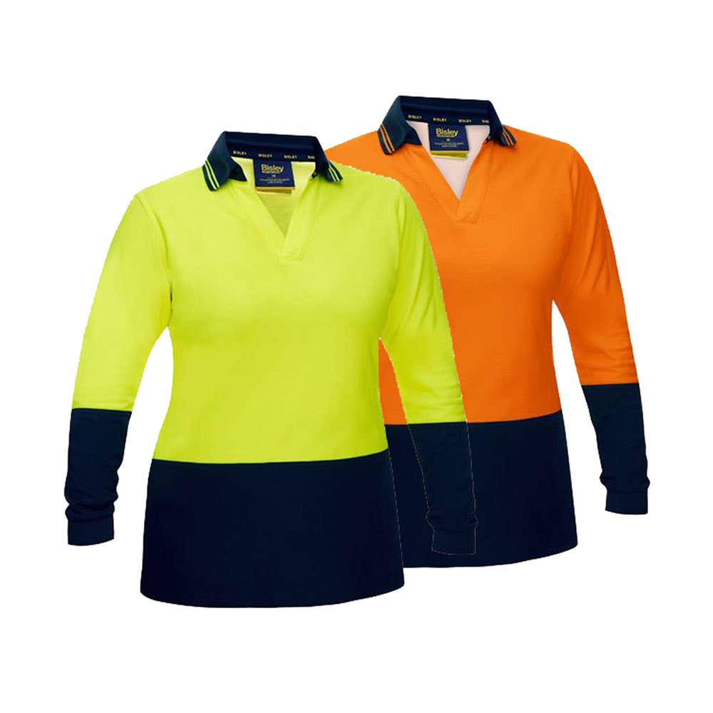 BKL6234 Women's Hi-Vis Long Sleeve V-Neck Polo Shirt 195gsm ATOM ATOMBKL6234