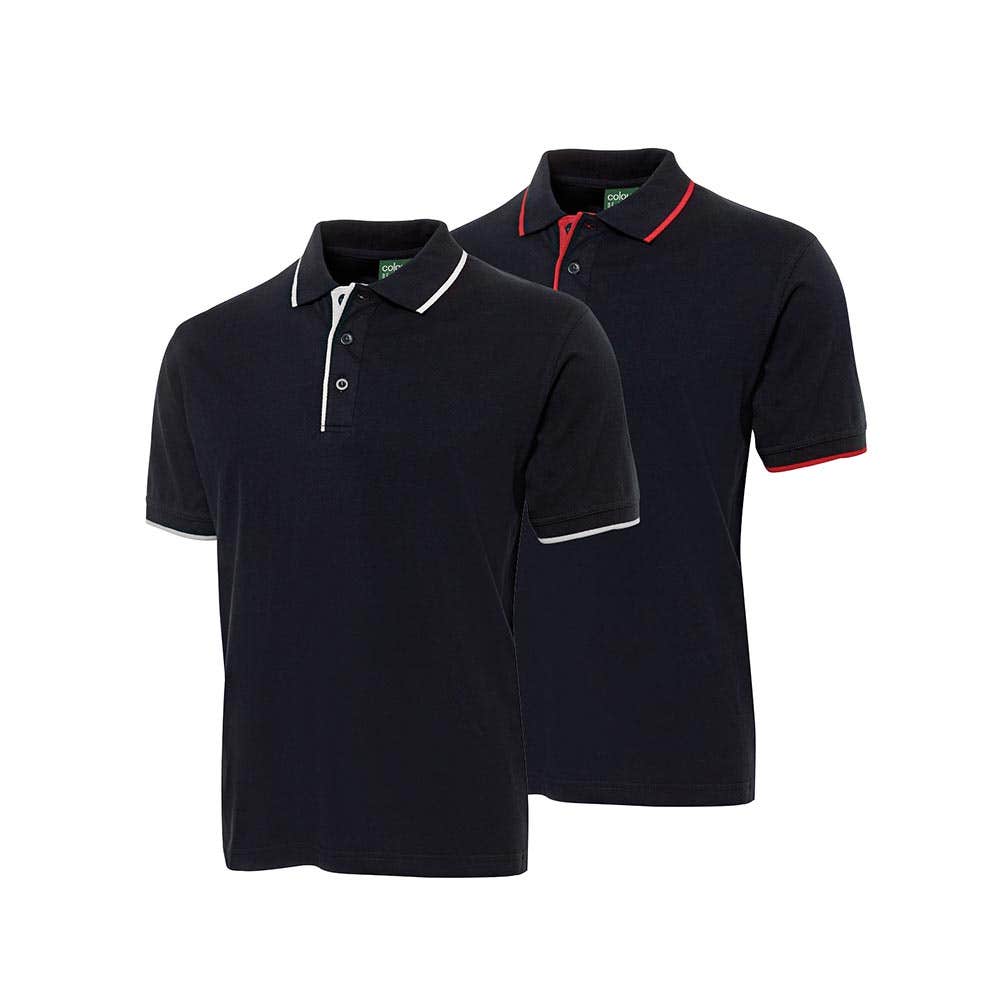 2CT Short Sleeve Polo Shirt Contrast Trim Colours of Cotton JB2CT