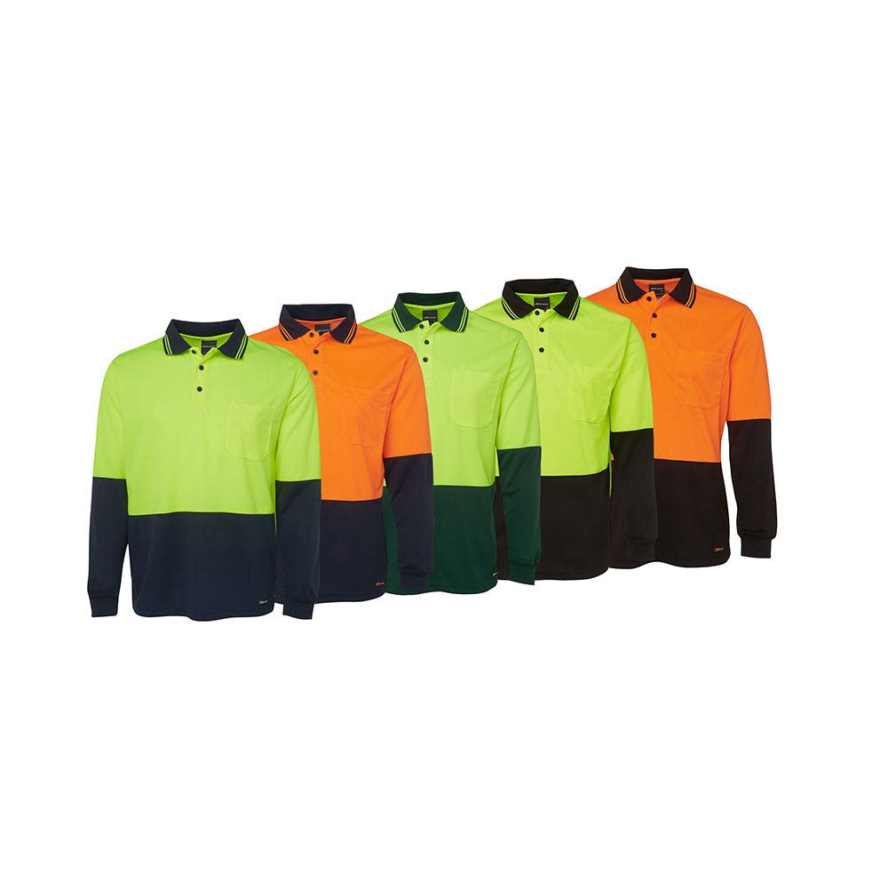 6HVPL Hi-Vis Long Sleeve Polo Shirt Two-Tone 160gsm Sigma SIGMJB6HVPL