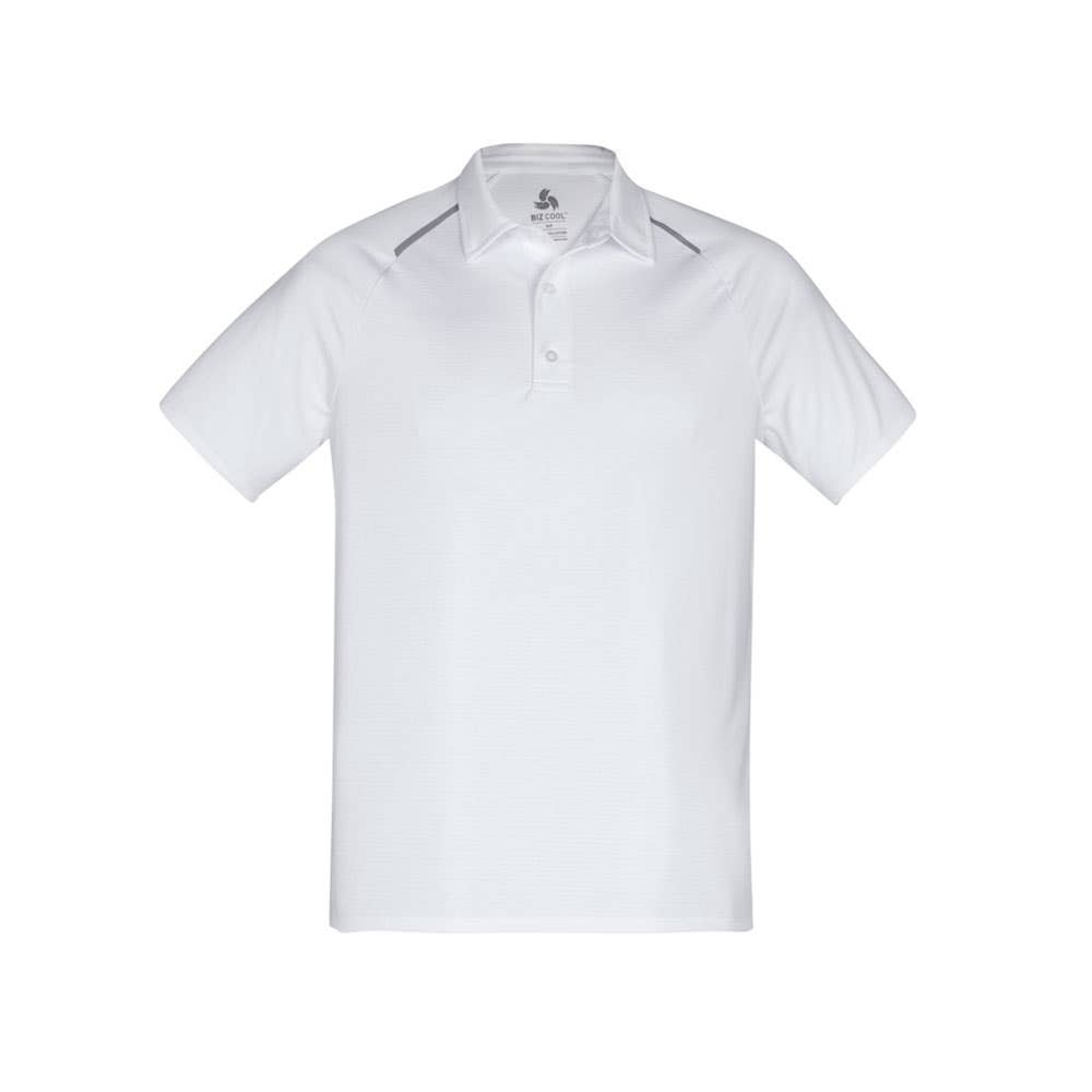 Shirt Polo S/S Poly Academy White/Silver 2XL Biz 496833 P012MS-WHT/SLV-2XL