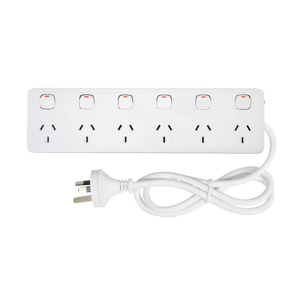 Powerboard 6 Outlet Individual Switches 10A 60013816 PB66