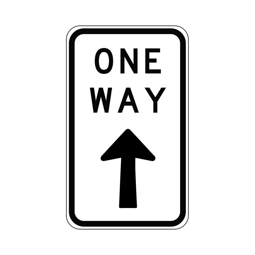 Sign Aluminium Class 1 Reflective One Way 600 X 1067mm ( Repeater )_502961_R2-17B