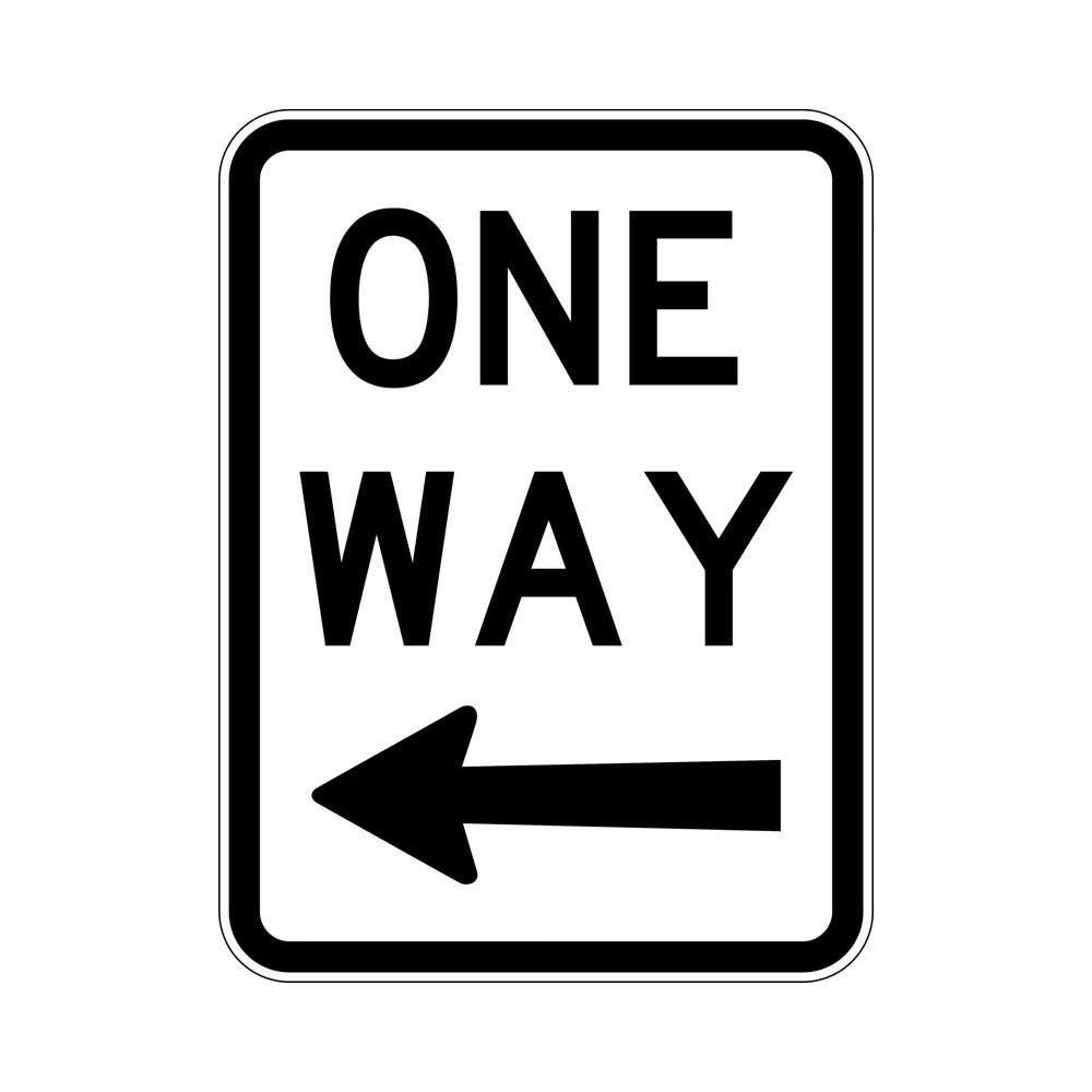 Sign Aluminium Class 1 Reflective One Way ( Left Arrow )_502964_R2-2B(L)C1