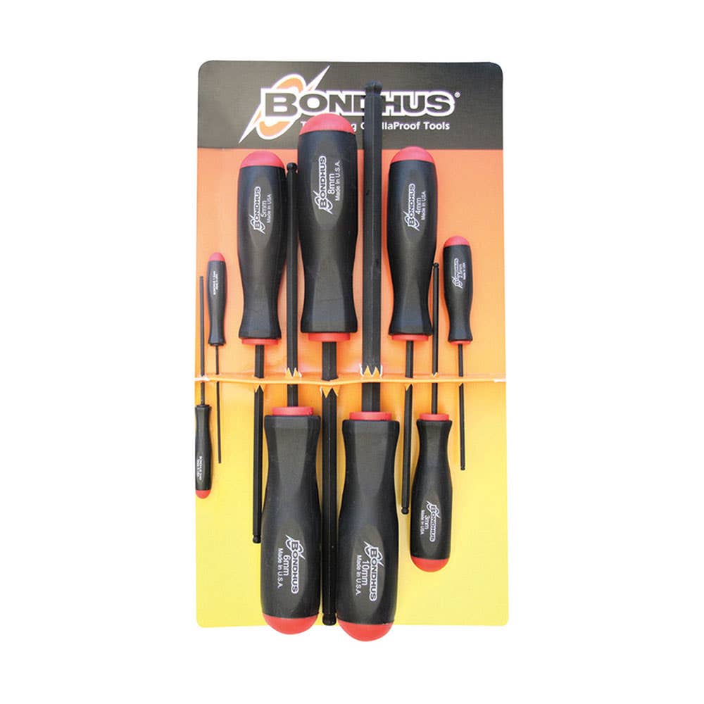 9 Piece Hex Key Screwdriver Set Ball End Metric 1.5-10mm 2312001 BD10699