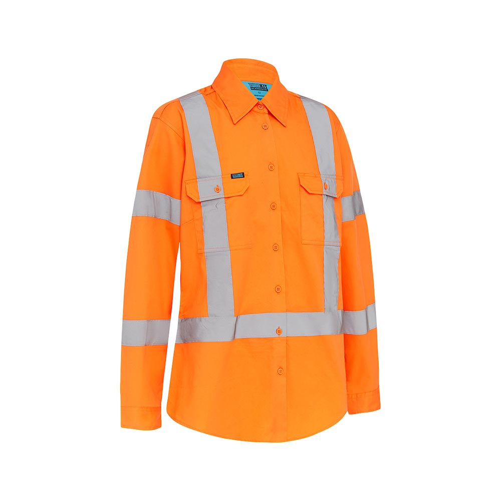 Shirt Cotton Drill 145gsm HiVis Rail Ora X Taped Womens 20 ORANGE 2736XTO_40078232_2736XTO20