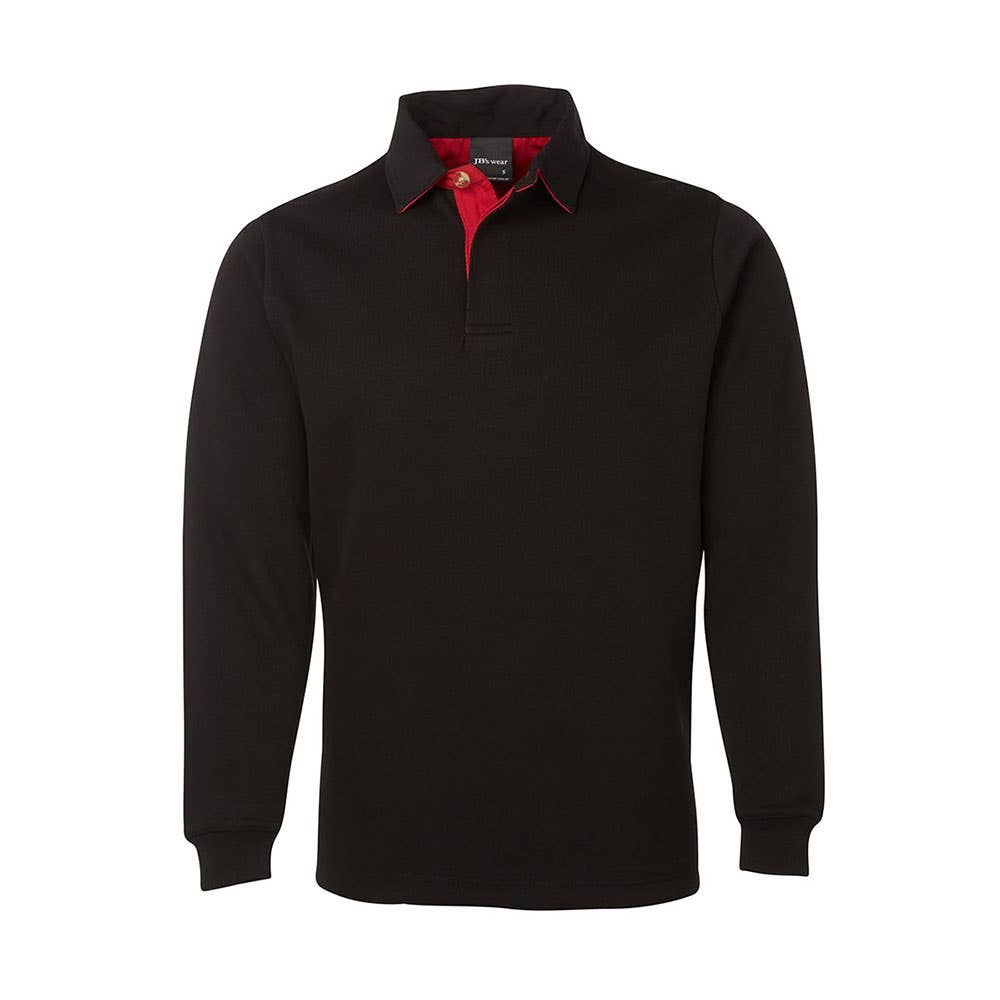 2 Tone Rugby Shirt Long Sleeve Black/Red Large 526079 3RT-BLK/RED-L