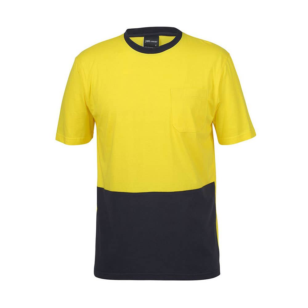JB's Hi Vis Yellow/ Navy Cotton T-SHIRT Untaped Large 505774 6HVTC-Y/N-L