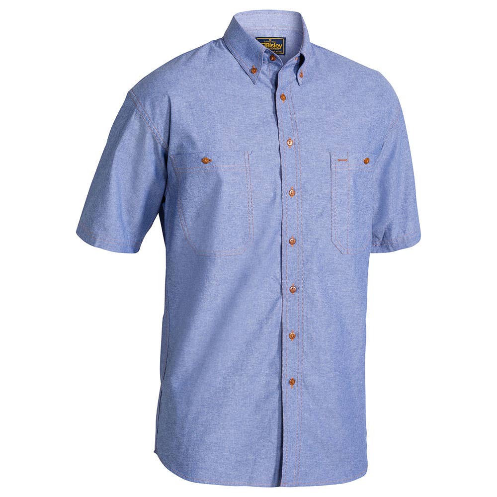 B71407 Chambray Short Sleeve Shirt 150gsm B71407