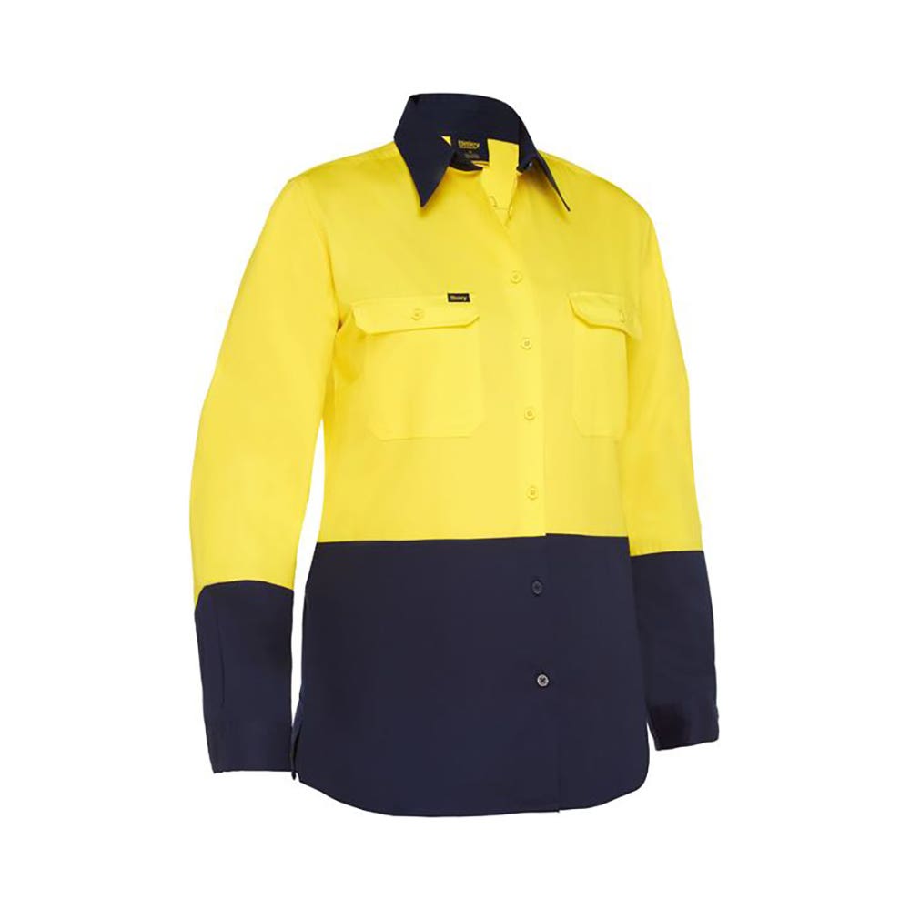 BL6895 Women's Hi-Vis Cool Lightweight Shirt Yellow/Navy 10_40042097_BL6895_TT0110