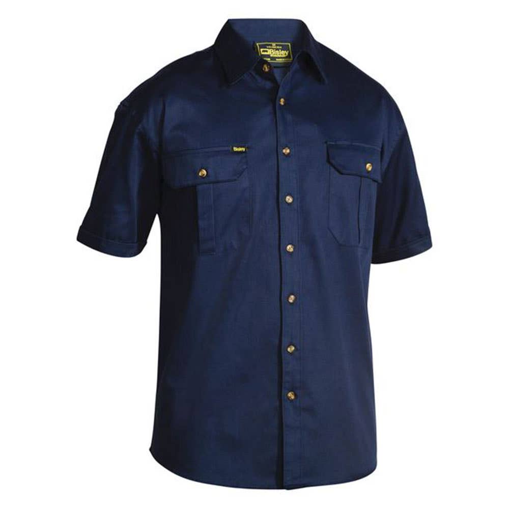 Shirt S/S Cotton Drill 190gsm Original Navy 3XL Bisley_90018201_BS1433_BPCT3XL