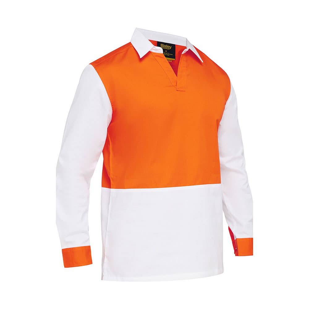 BS6405 Hi-Vis Long Sleeve Two-Tone V-Neck Shirt 145gsm BS6405