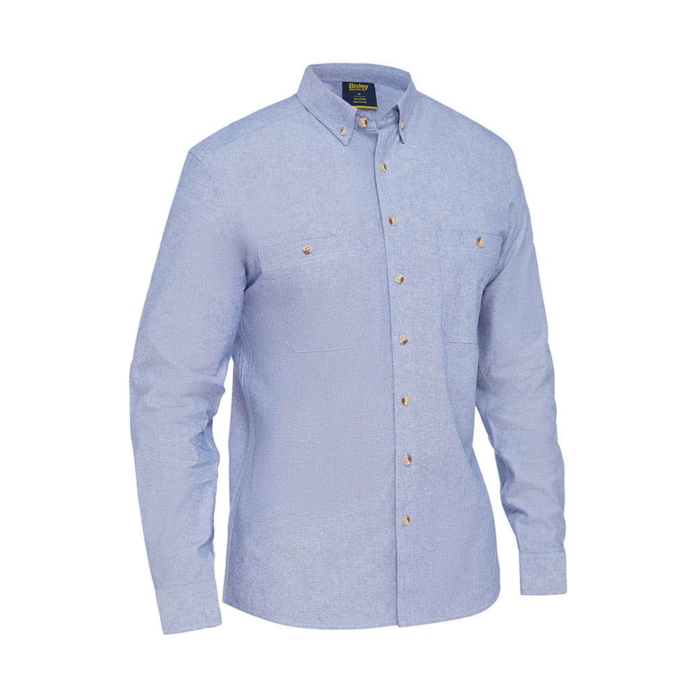 BS6407 Chambray Long Sleeve Shirt 150gsm Blue 2XL 40049838 BS6407 BWED2XL