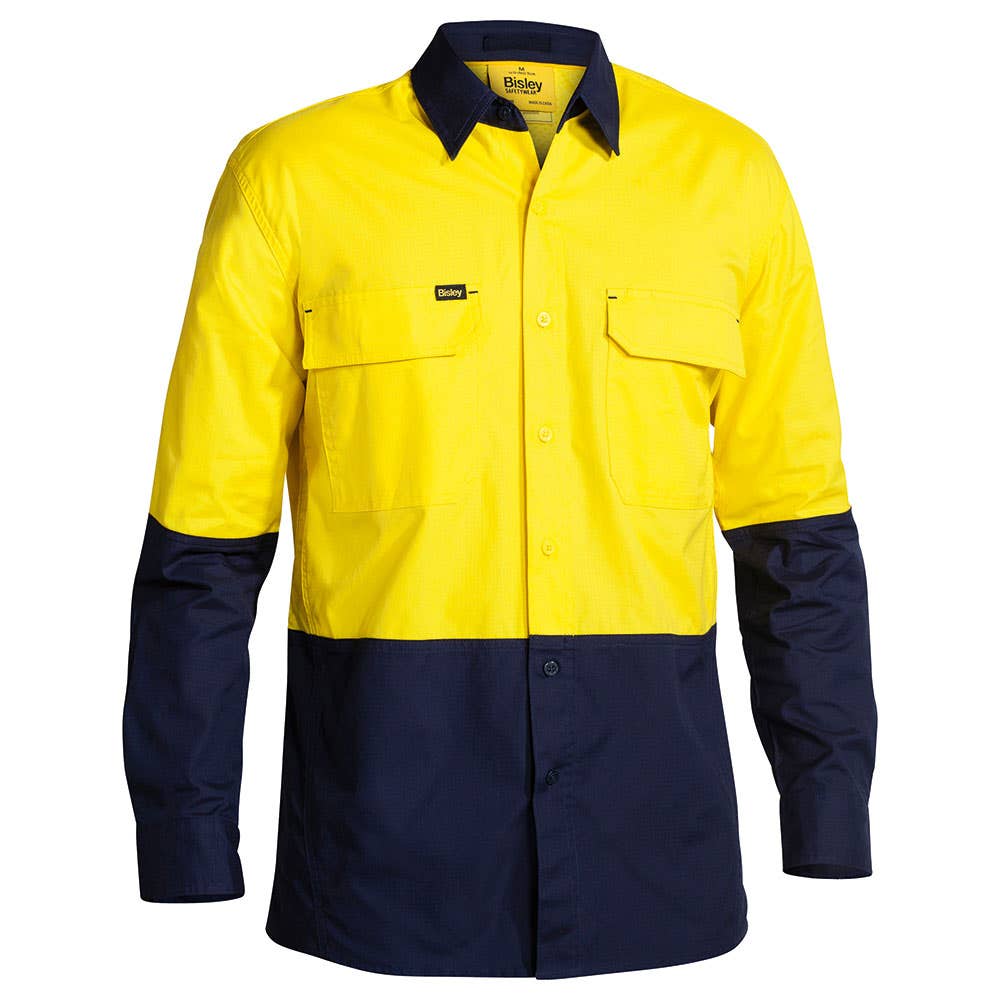 Bisley Hi Vis X Airflow Ripstop L/S Shirt Y/N Large_185588_BS6415_TT01L