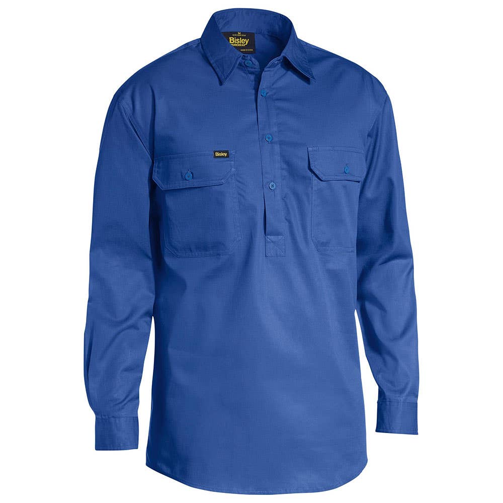 Shirt L/S Cotton Drill 155gsm Closed Front Royal 2XL Bisley_36003796_BSC6820_BVCB2XL