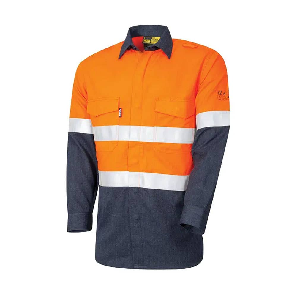 Parvotex Inherent FR Orange / Navy L/S Shirt Taped PPE1 5.9cal 2X LARGE_499984_BW2500T1-O/N-2XL