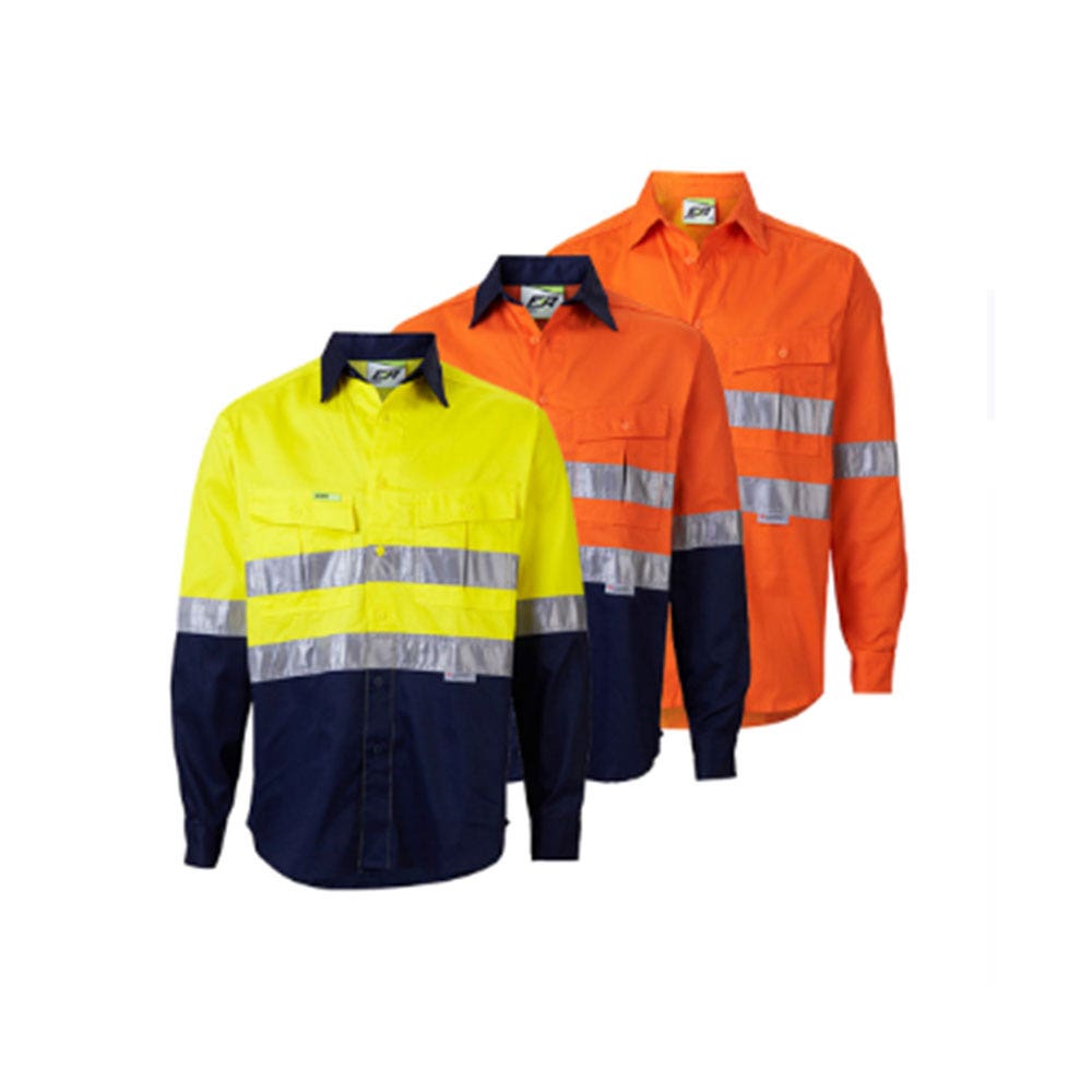 Shirt L/S Cotton Drill 155gsm 3M Tape Hi Vis Yellow/Navy 2XL Endurite_55540134_ERM2YN155-2XL