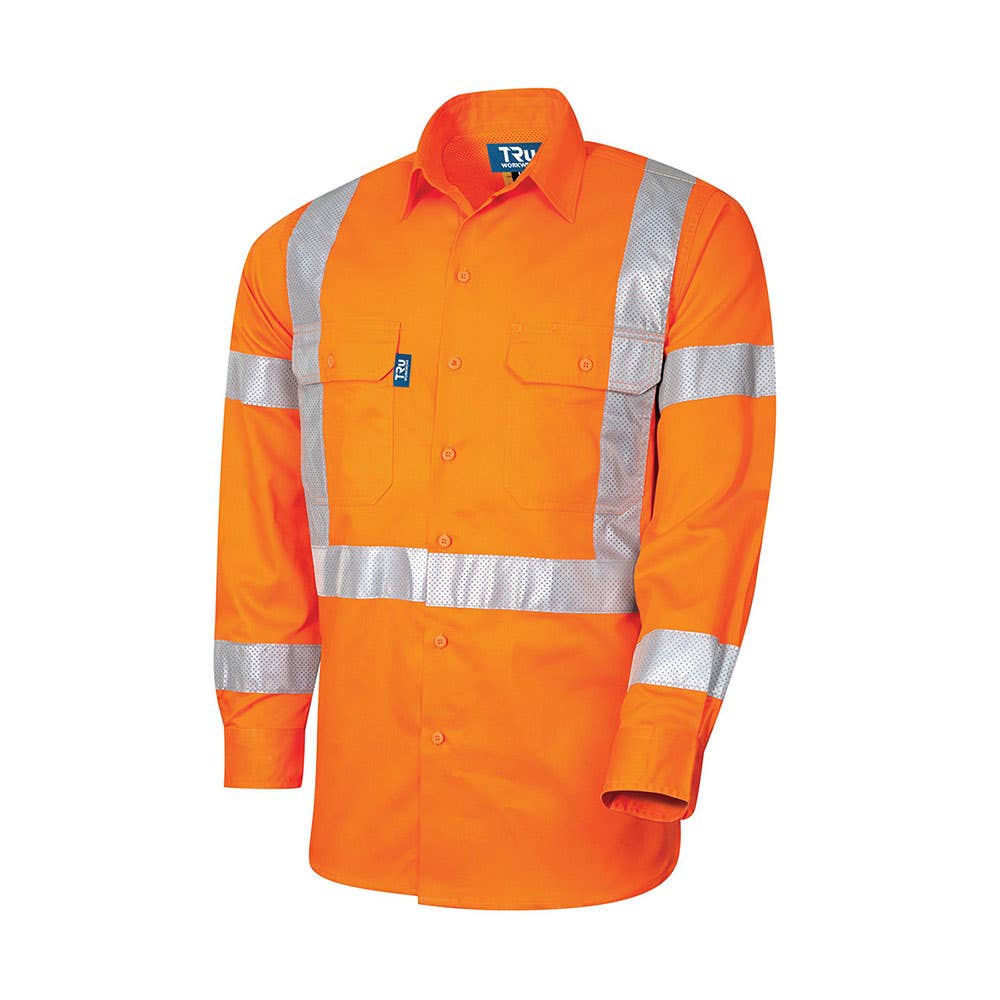 DS1166T5 NSW Rail Hi-Vis Taped Drill Shirt DS1166T5